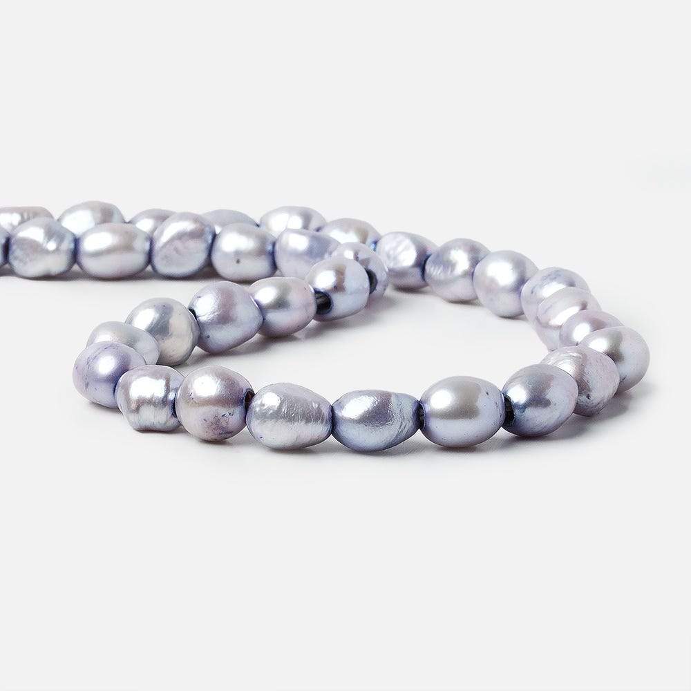 9x8-11x9mm Silver Violet Baroque 2.5mm large hole Pearls - Beadsofcambay.com