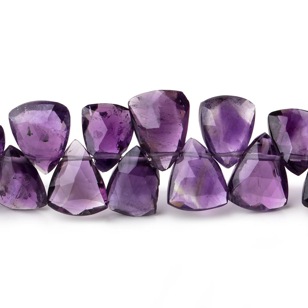9x8-12x11mm Amethyst Faceted Triangle Beads 8 inch 44 pieces - Beadsofcambay.com