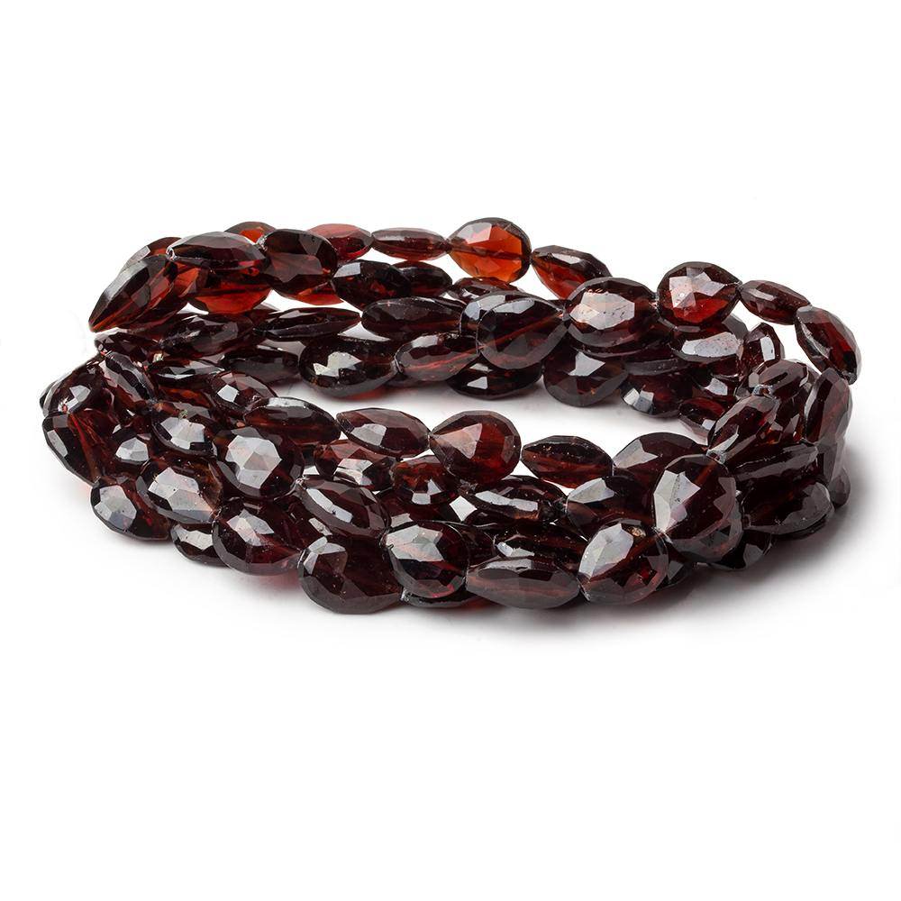 9x8-13x8mm Garnet Straight Drill Faceted Pears 16 inch 35 beads - Beadsofcambay.com