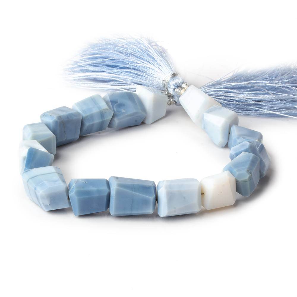 9x8-13x8mm Owyhee Denim Blue Opal faceted nugget beads 8 inch 16 pieces A - Beadsofcambay.com