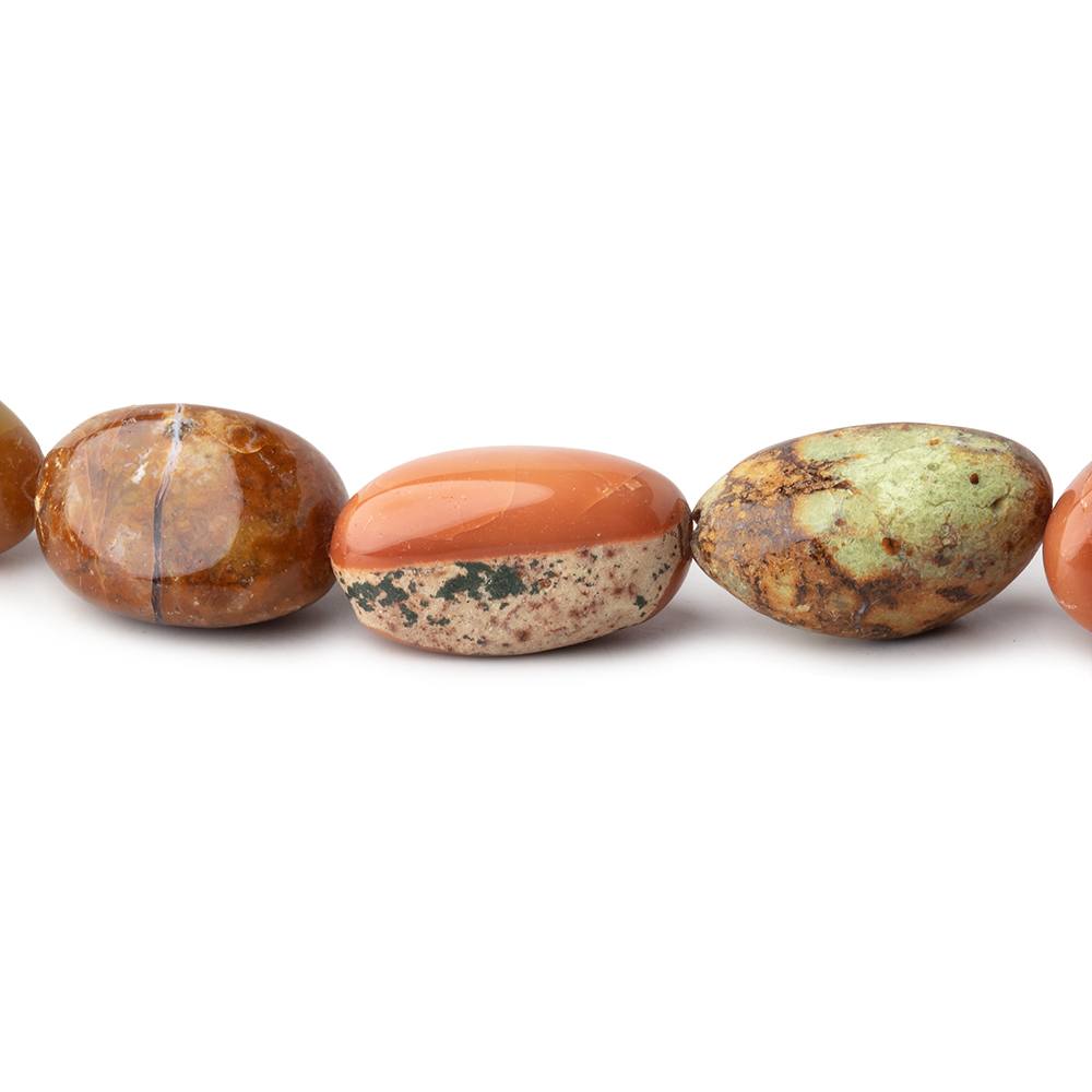 9x8-18x10mm Multi Color Fire Opal Plain Nugget Beads 16.5 inch 30 pieces - Beadsofcambay.com