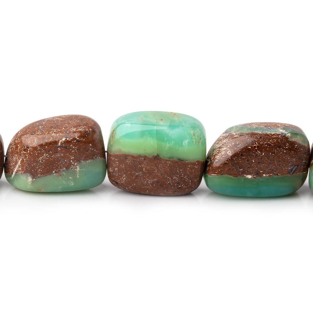 9x8-19.5x13mm Prase Opal Plain Nuggets with Matrix 19 inch 30 Beads - Beadsofcambay.com