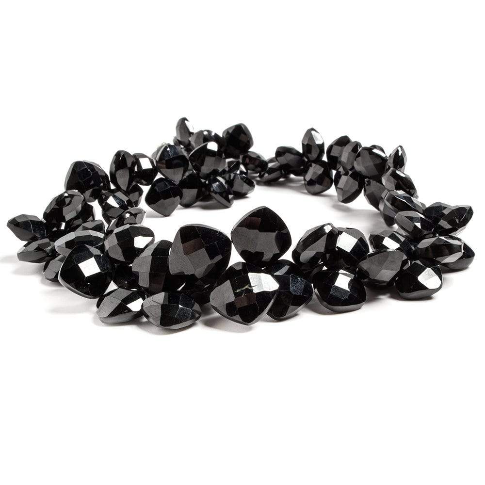 9x9-12x12mm Black Spinel Beads Corner Drilled Faceted Pillow 15 inch 89 pieces - Beadsofcambay.com