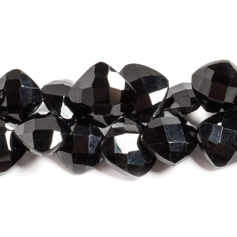 9x9-12x12mm Black Spinel Beads Corner Drilled Faceted Pillow 15 inch 89 pieces - Beadsofcambay.com