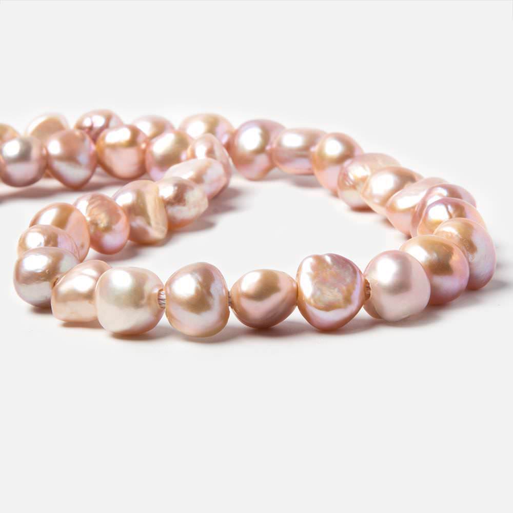 9x9.5-9.5x11mm Dark TriColor Baroque 2.5mm large hole Pearls 15 in. 43 pcs - Beadsofcambay.com