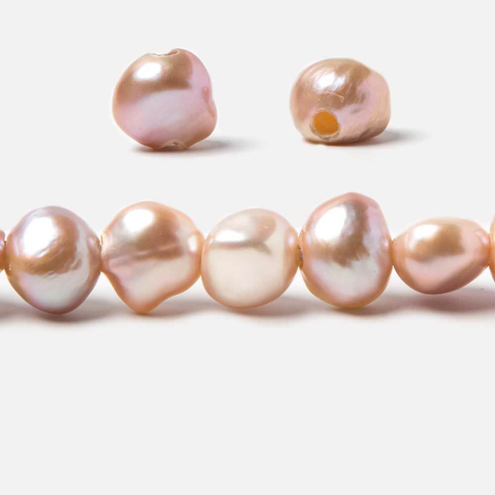 9x9.5-9.5x11mm Dark TriColor Baroque 2.5mm large hole Pearls 15 in. 43 pcs - Beadsofcambay.com