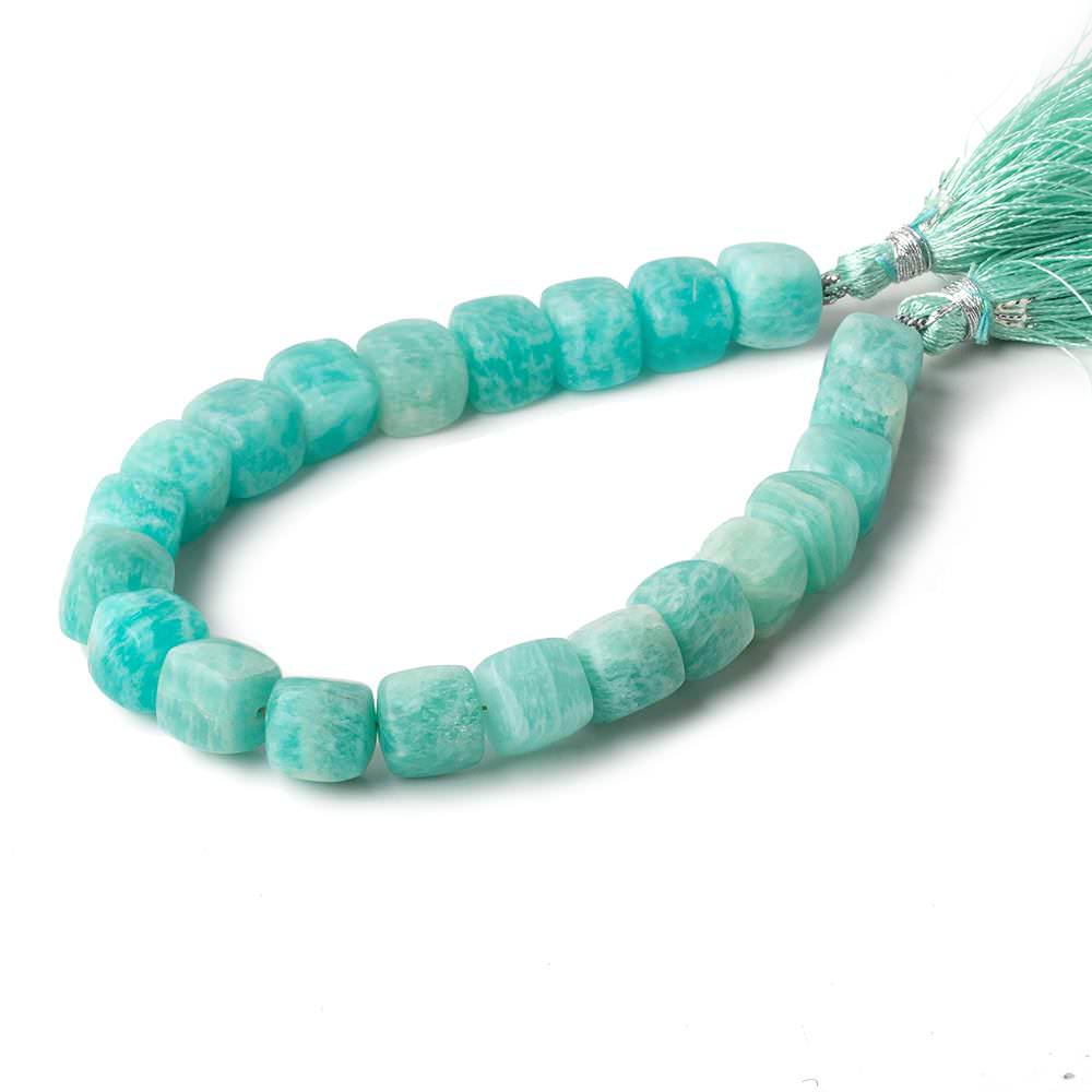 9x9mm Matte Amazonite plain cubes 7.5 inch 21 beads AA - Beadsofcambay.com