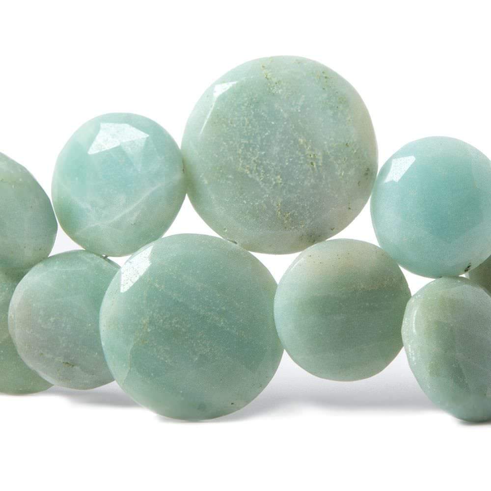 Amazonite Beads Top Drill Faceted Coin - Beadsofcambay.com