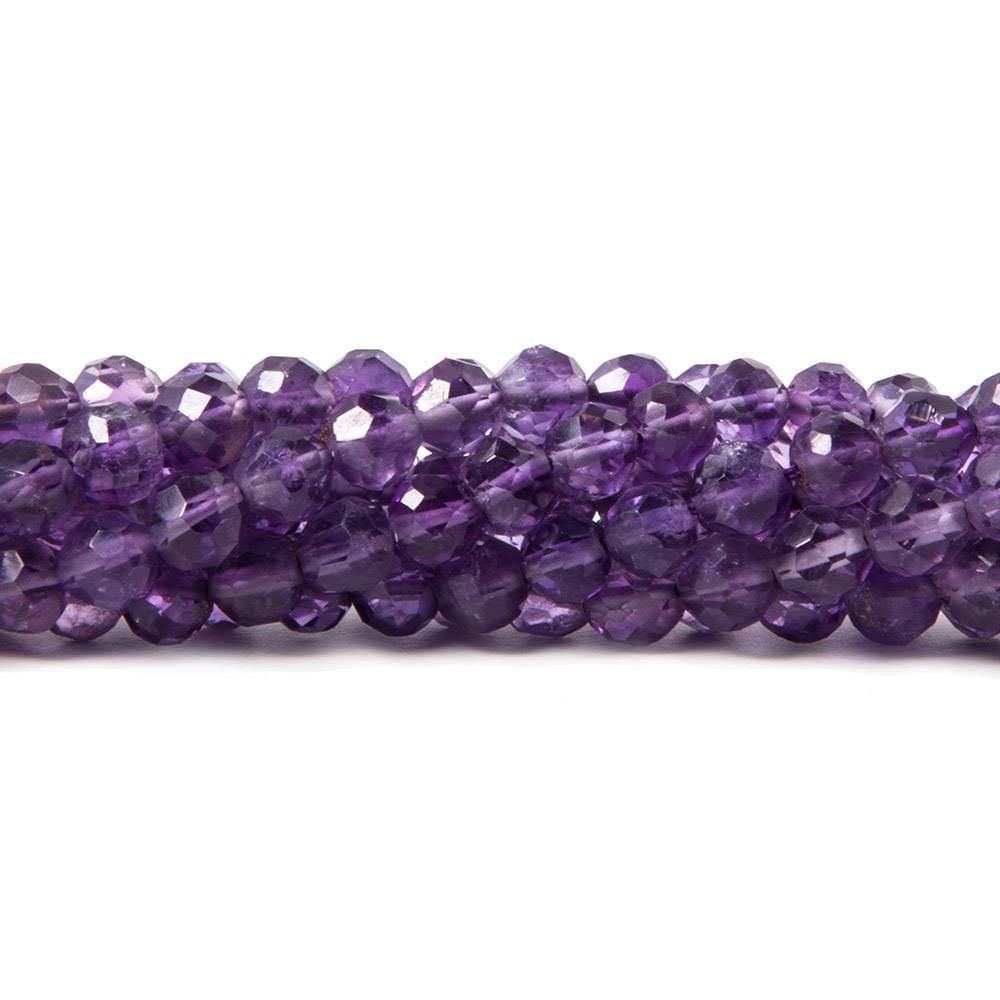 Amethyst Faceted Round 3.5-4mm 14 inch 97 beads - Beadsofcambay.com