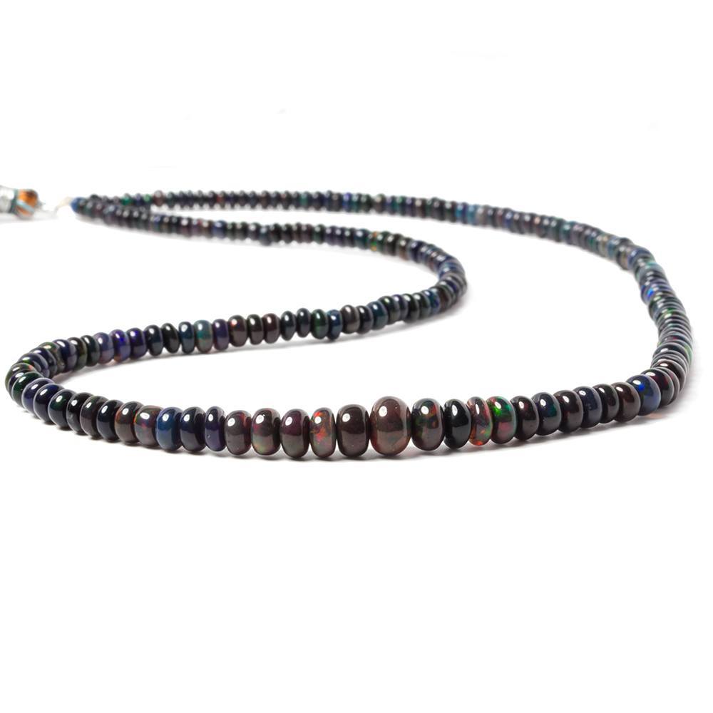 Black Ethiopian Opal Plain Rondelle Beads 200 pieces AAA Grade - Beadsofcambay.com