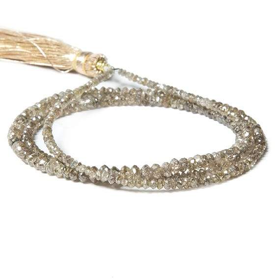 Champagne Diamond Beads Faceted Rondelle - Beadsofcambay.com