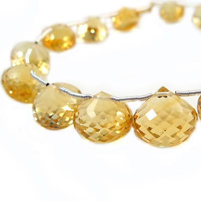 Citrine `Candy Kiss` Briolette 15 pcs - Beadsofcambay.com