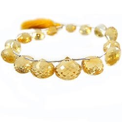 Citrine `Candy Kiss` Briolette 15 pcs - Beadsofcambay.com
