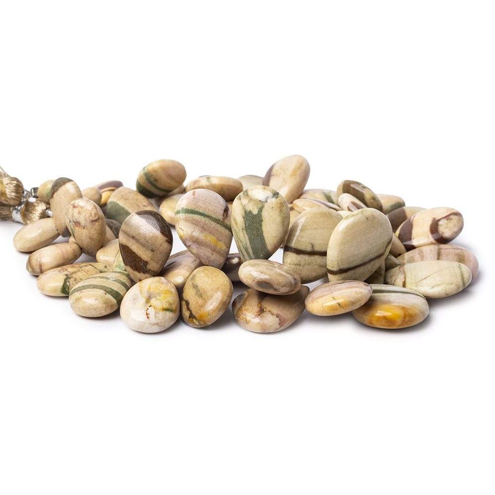 Desert Khaki Jasper Beads Plain Pear - Beadsofcambay.com