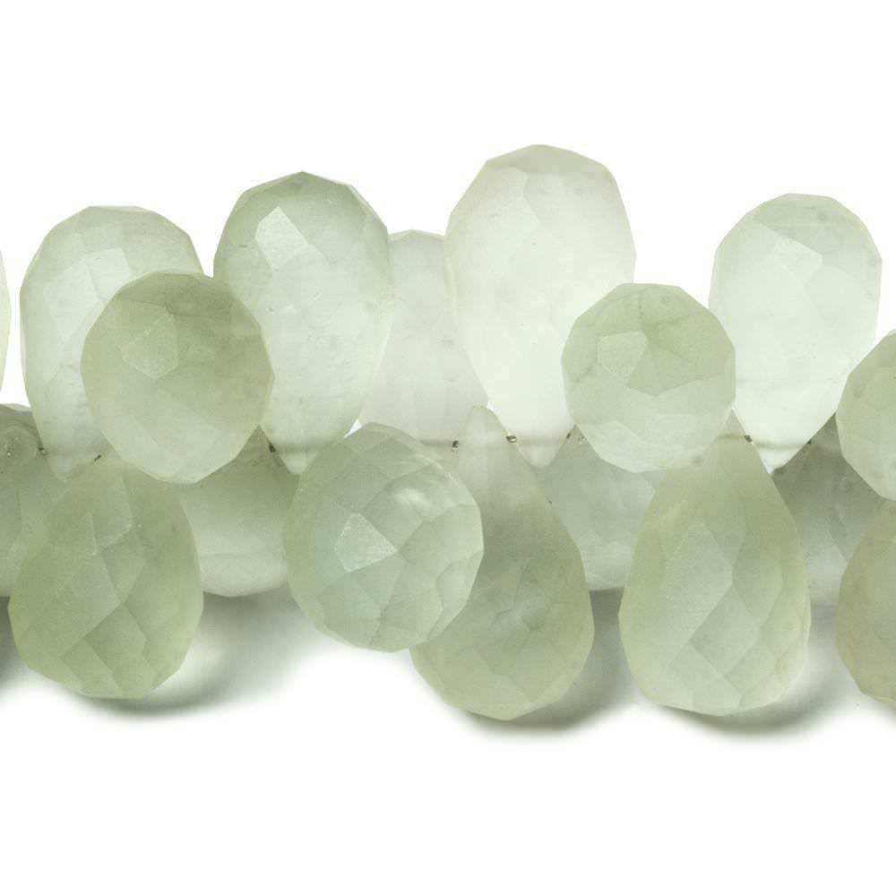 Frosted Prasiolite Faceted Tear Drop - Beadsofcambay.com