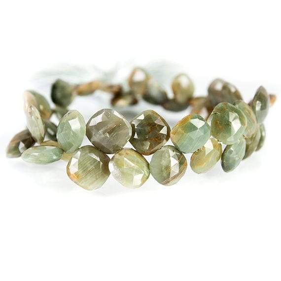 Green Cat's Eye Quartz Faceted Pillow Beads - Beadsofcambay.com