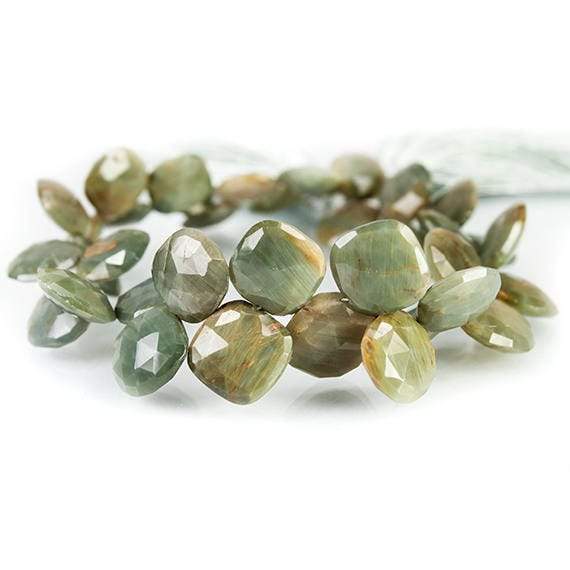 Green Cat's Eye Quartz Faceted Pillow Beads - Beadsofcambay.com