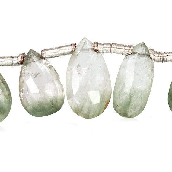 Green Cat`s Eye Quartz Pear Briolette - Beadsofcambay.com