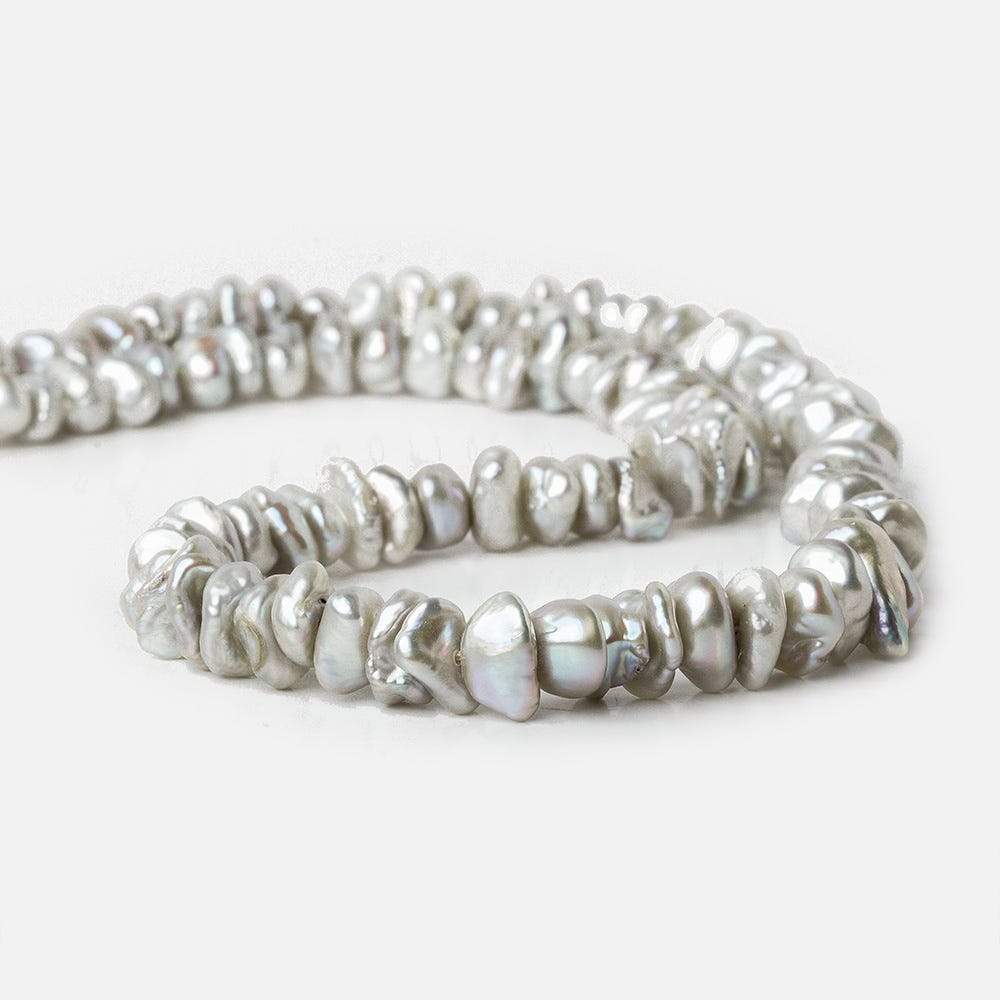 Grey Center Drill Keshi Freshwater Pearl - Beadsofcambay.com