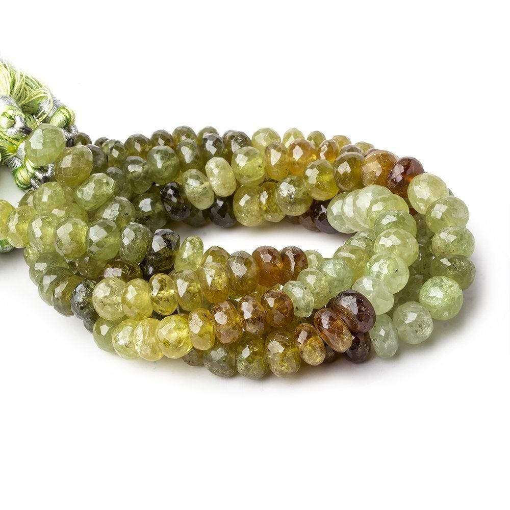 Grossular Garnet Faceted Rondelles 8 inch 7.5-8mm 33 beads - Beadsofcambay.com