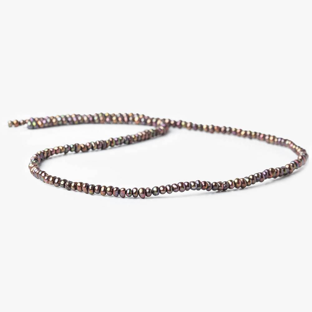 Iridescent Green Center Drill Button Freshwater Pearl - Beadsofcambay.com