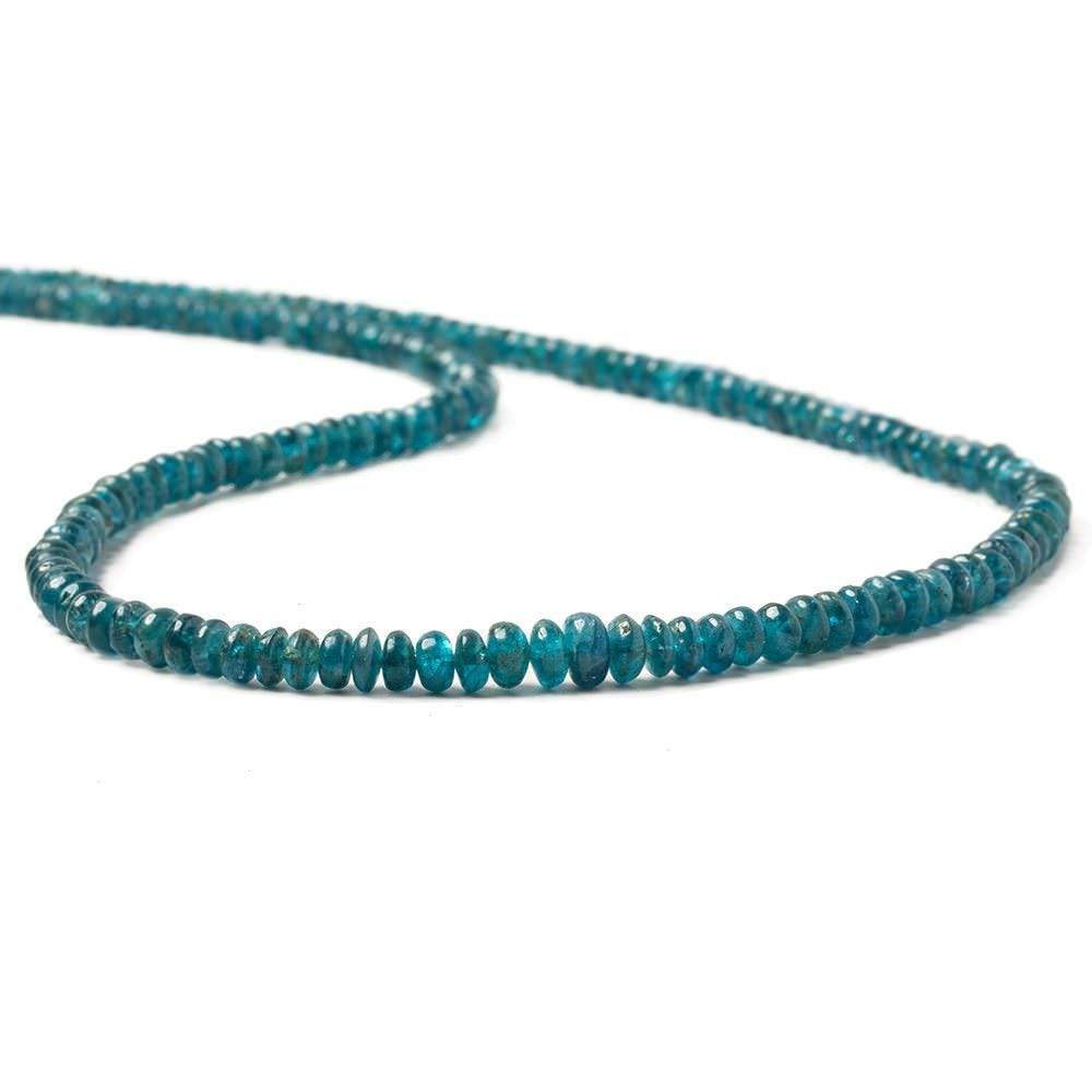 Neon Blue Apatite Beads Plain Rondelle - Beadsofcambay.com