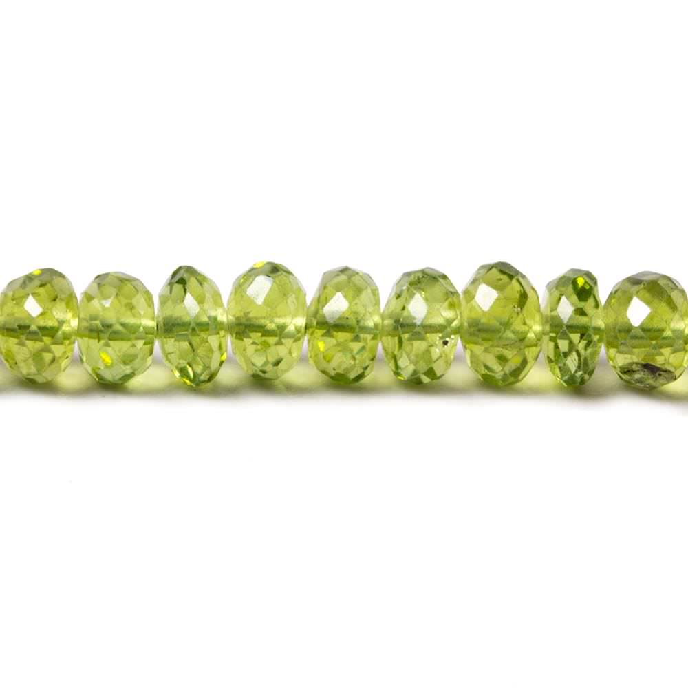 Peridot Faceted Rondelle 16 pieces 121 pieces - Beadsofcambay.com