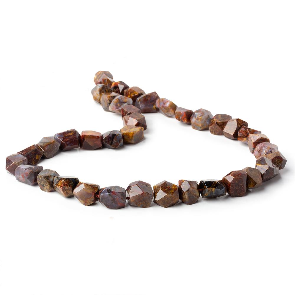 Pietersite faceted nuggets 16 inch 38 beads 9x8x7-11x9x8mm - Beadsofcambay.com