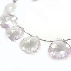Pink Amethyst Heart Briolette - Beadsofcambay.com