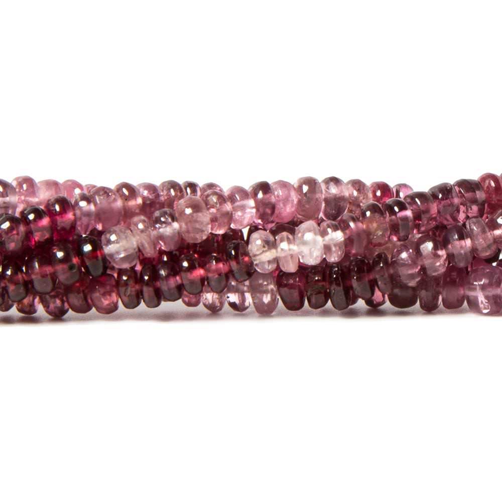 3.5mm Shaded Pink Spinel Plain Rondelle Beads 16 inch 196 pieces - Beadsofcambay.com
