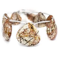 Pollack Jasper Beads Plain Heart - Beadsofcambay.com