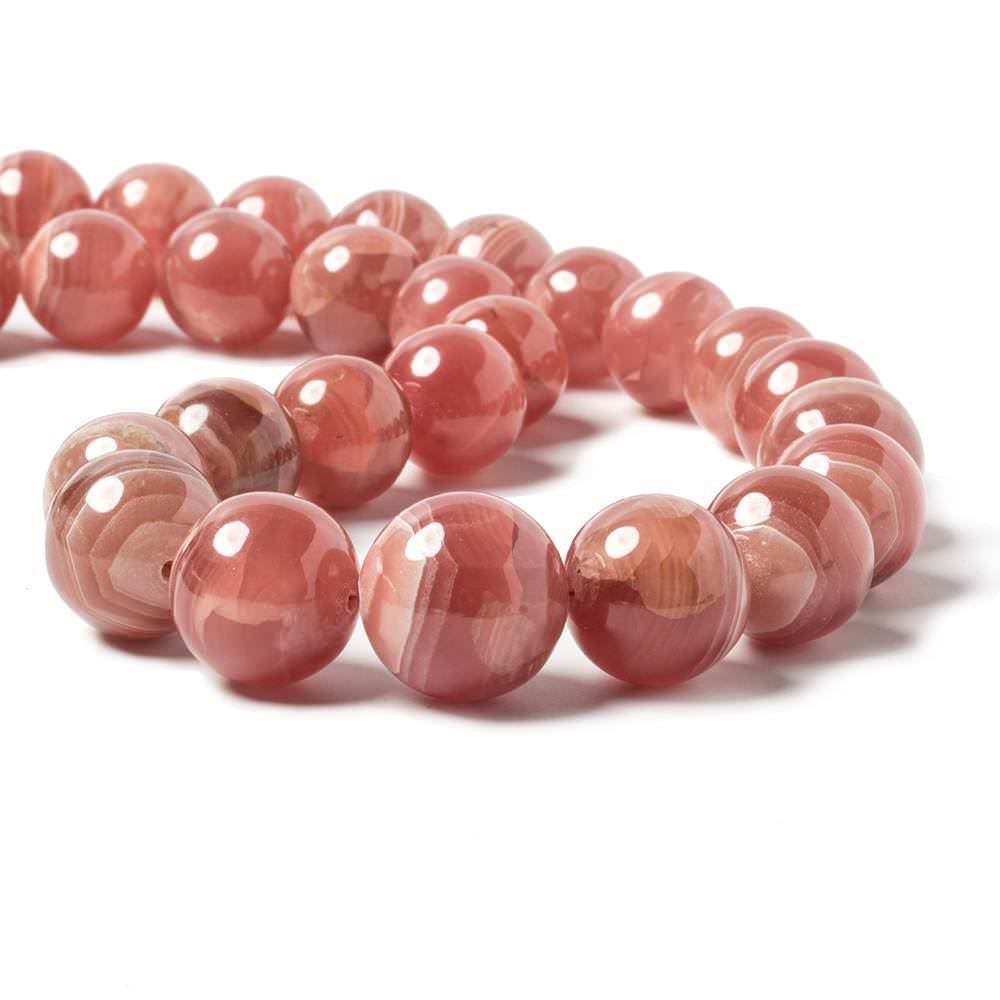 Rhodochrosite Beads Plain Rounds - Beadsofcambay.com