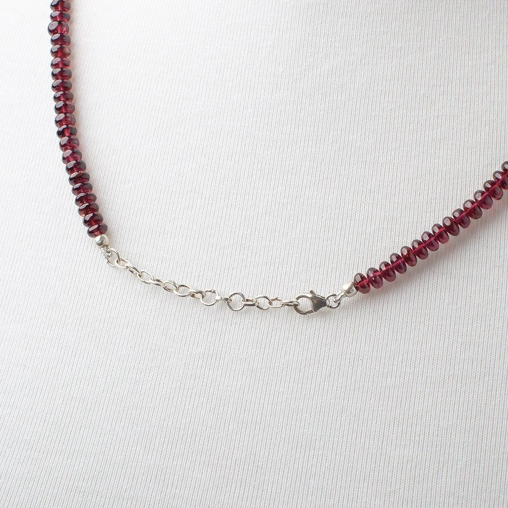 Rhodolite Garnet Plain Rondelle Necklace AAA - Beadsofcambay.com