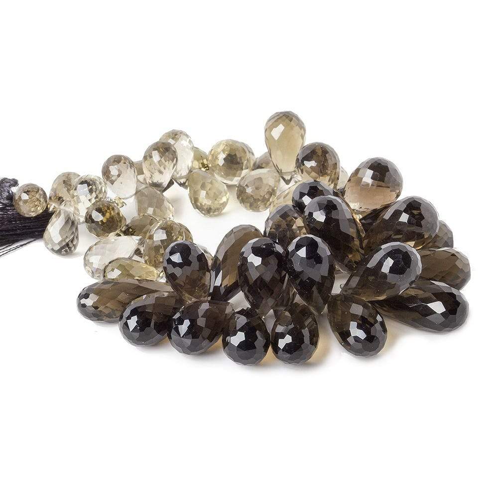 Smoky & Champagne Quartz Beads Tear Drop Briolette - Beadsofcambay.com