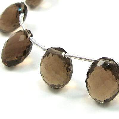Smoky Quartz Faceted Oval - Beadsofcambay.com