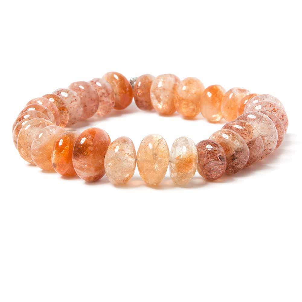Sunstone Plain Rondelle Beads - Beadsofcambay.com