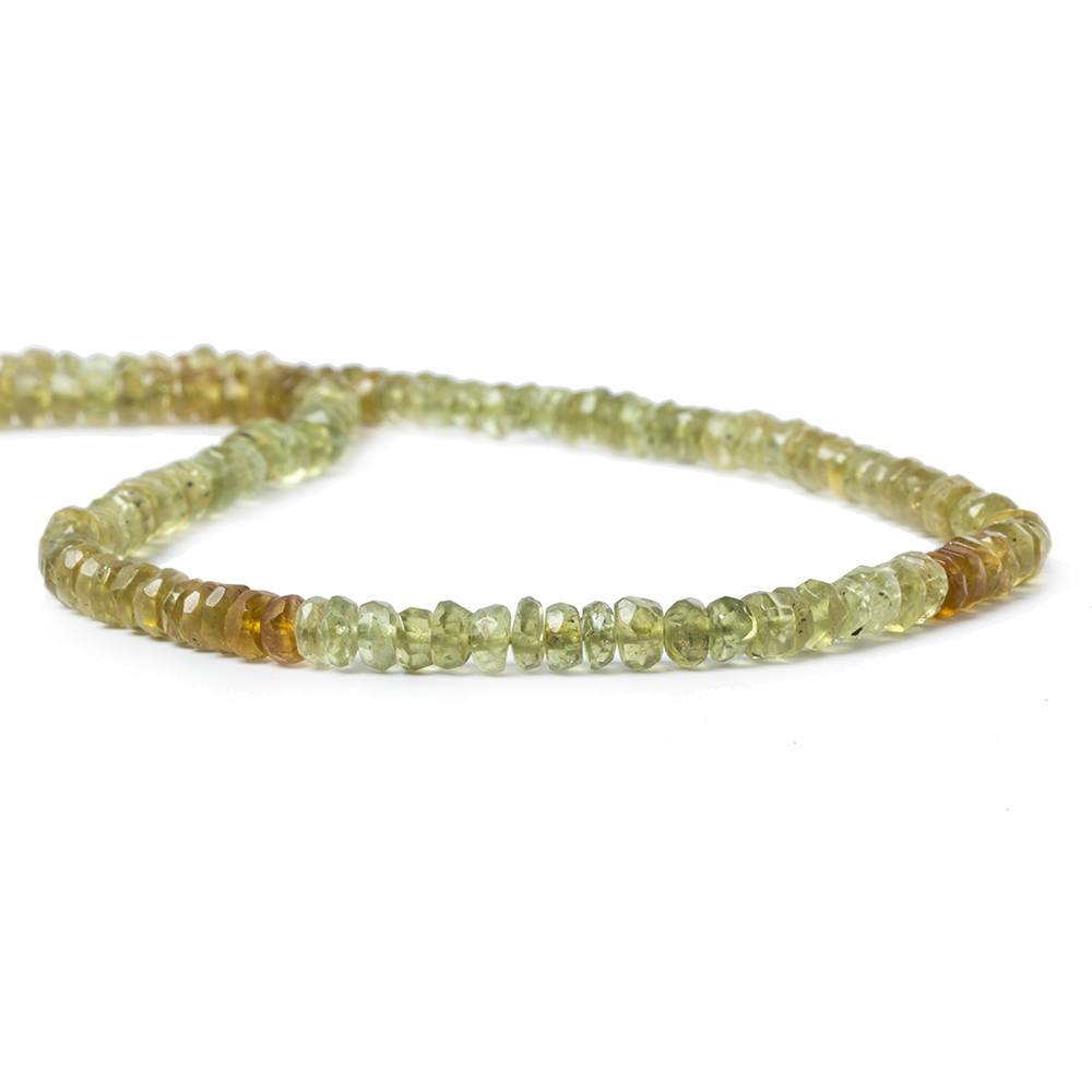 Yellowish Green Apatite Faceted Rondelle - Beadsofcambay.com