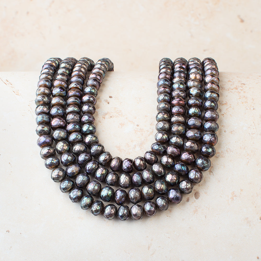 Beadsofcambay Faceted Peacock Pearls