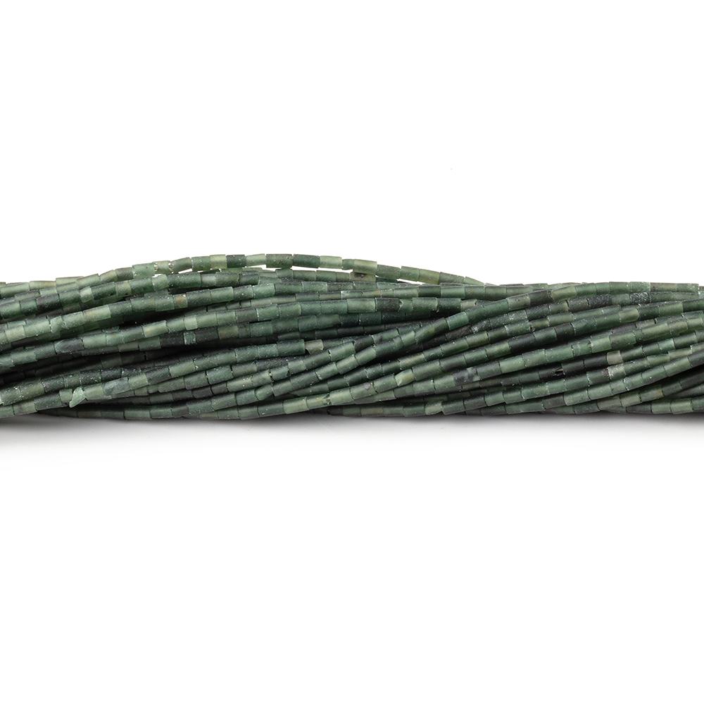 1-1.4mm Jade Hand-Cut Tube Beads 14.5 inch 180 pieces - Beadsofcambay.com
