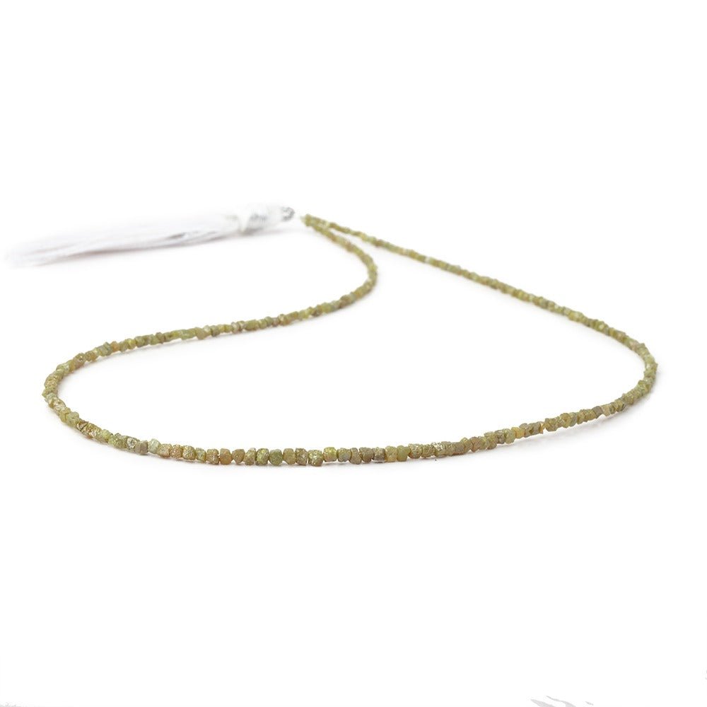 1 - 2.5mm Olive Raw Diamond Cube Beads 15 inch 245 pieces - Beadsofcambay.com