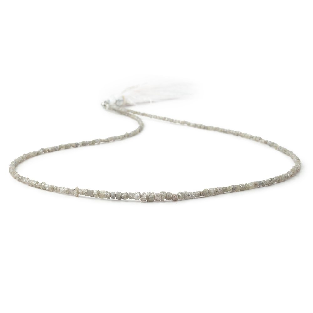 1 - 2.5mm Pale Gray Raw Diamond Cube Beads 15 inch 245 pieces - Beadsofcambay.com