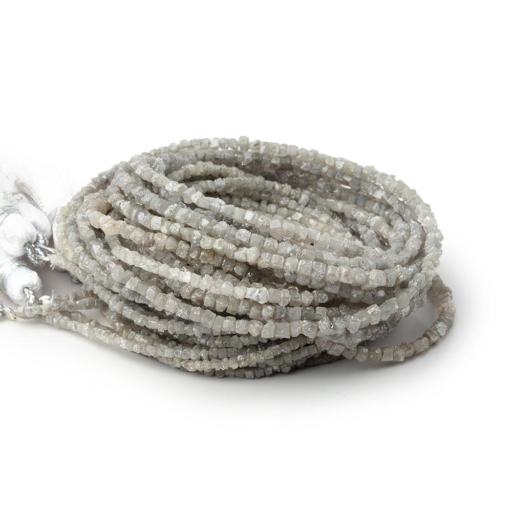 1 - 2.5mm Pale Gray Raw Diamond Cube Beads 15 inch 245 pieces - Beadsofcambay.com