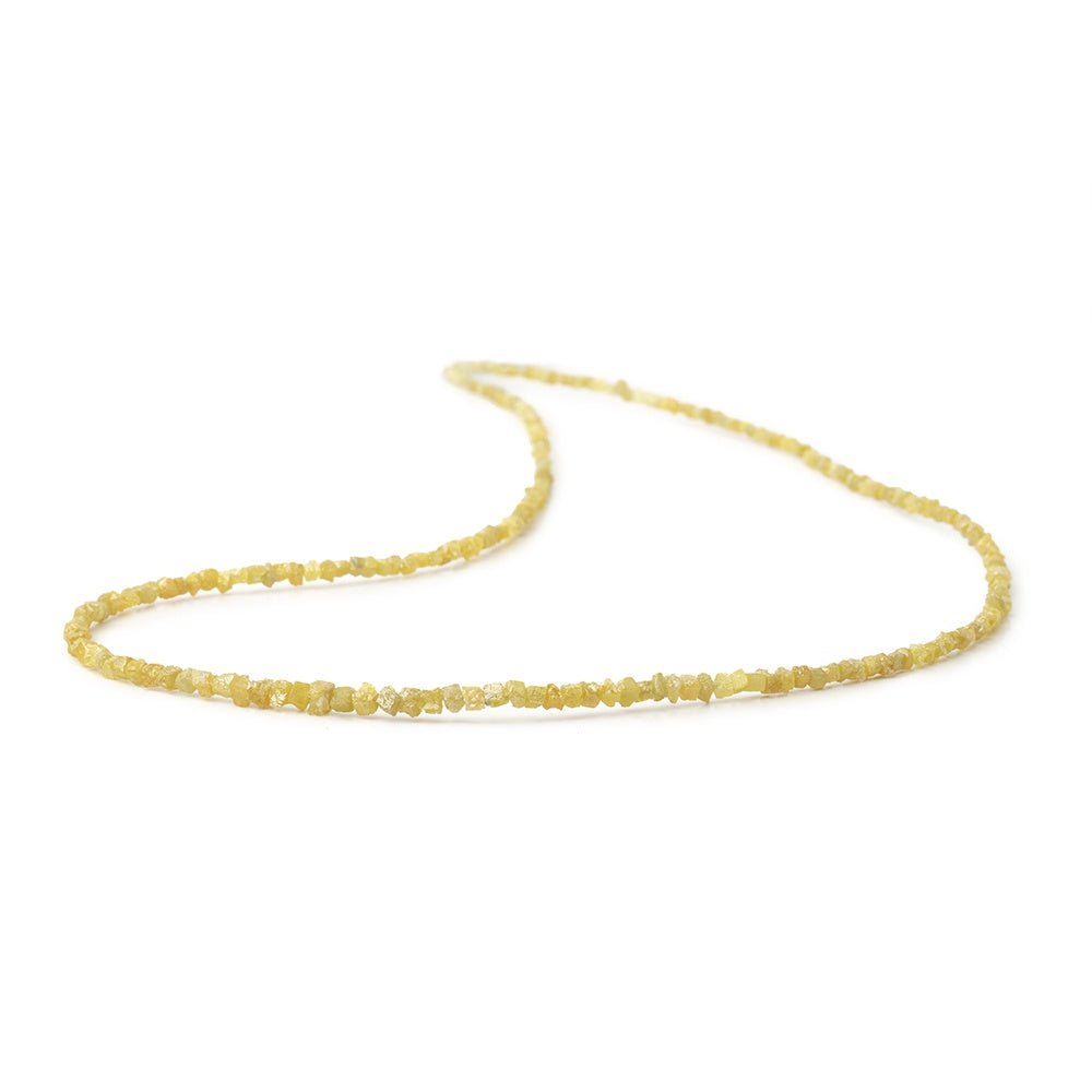 1 - 2.5mm Yellow Raw Diamond Cube Beads 15 inch 245 pieces - Beadsofcambay.com