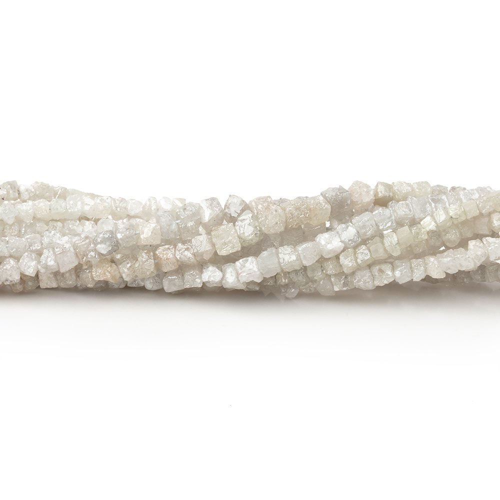 1 - 3mm Champagne Raw Diamond Cube Beads 15 inch 230 pieces - Beadsofcambay.com