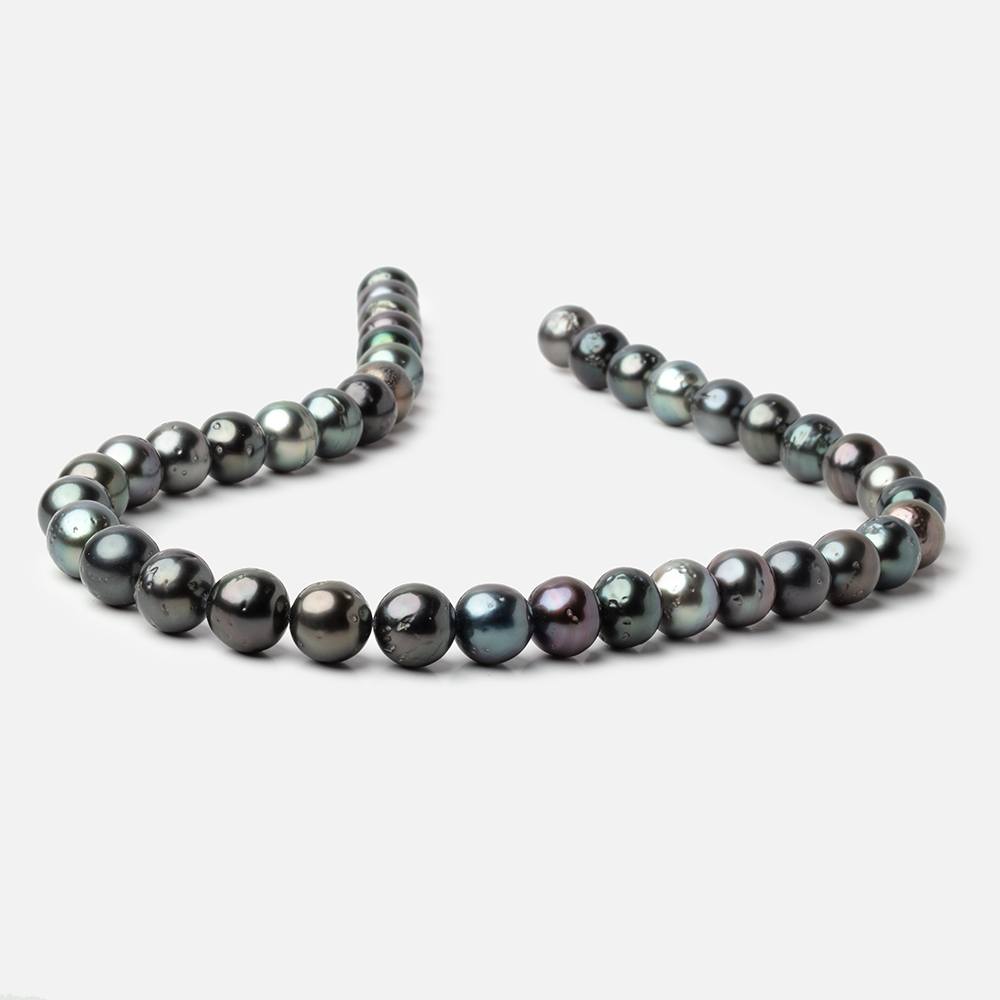 10-11mm Dark Tahitian Saltwater Pearls 16 inch 40 Beads AA - Beadsofcambay.com