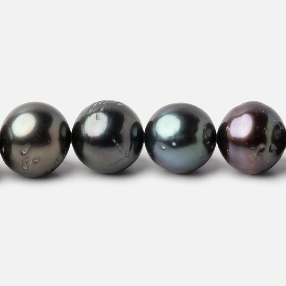 10-11mm Dark Tahitian Saltwater Pearls 16 inch 40 Beads AA - Beadsofcambay.com