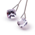 10 - 11mm Pink Amethyst Pavilion Faceted Cushion Set of 2 Focals AAA - Beadsofcambay.com