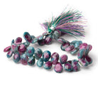 10 - 11mm Ruby in Kyanite Faceted Pear Beads 8 inch 50 pieces - Beadsofcambay.com