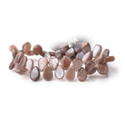 10 - 12mm Chocolate Moonstone Plain Pear 8 inch 42 Beads - Beadsofcambay.com