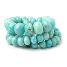 10 - 15.5mm Mongolian Turquoise Plain Rondelle 18 inch 53 Beads - Beadsofcambay.com